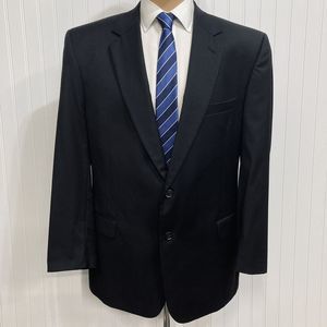JOS A BANK Sport Coat Mens 46 Solid Solid Black Formal Blazer Suit Jacket 46L